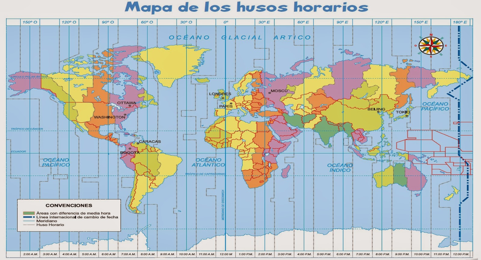 Husos Horarios Mapa Red Geográfica Husos horarios oficiales (mapa mundial) / Llamamos husos Husos Horarios Mapa Red Geográfica Husos horarios oficiales (mapa mundial) / Llamamos husos
